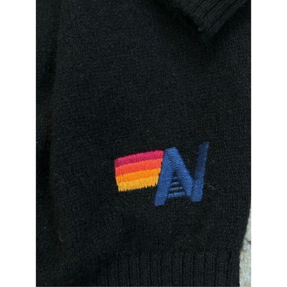 Aviator Nation Cashmere Pullover Sweater Black Bolt Print Unisex Size XL - Picture 4 of 7